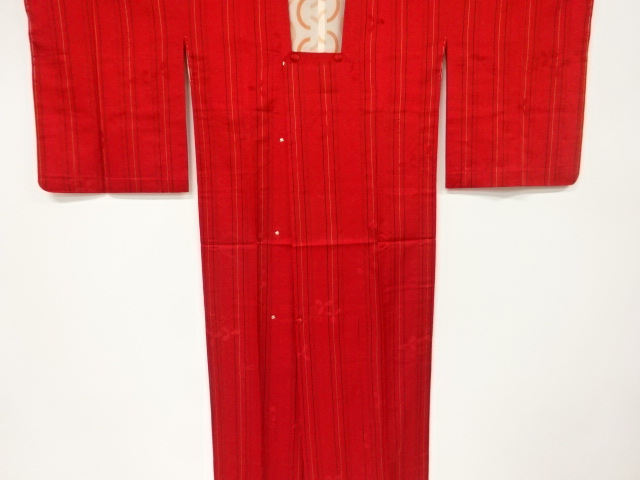 リサイクル　縞に花模様織出し雨コート